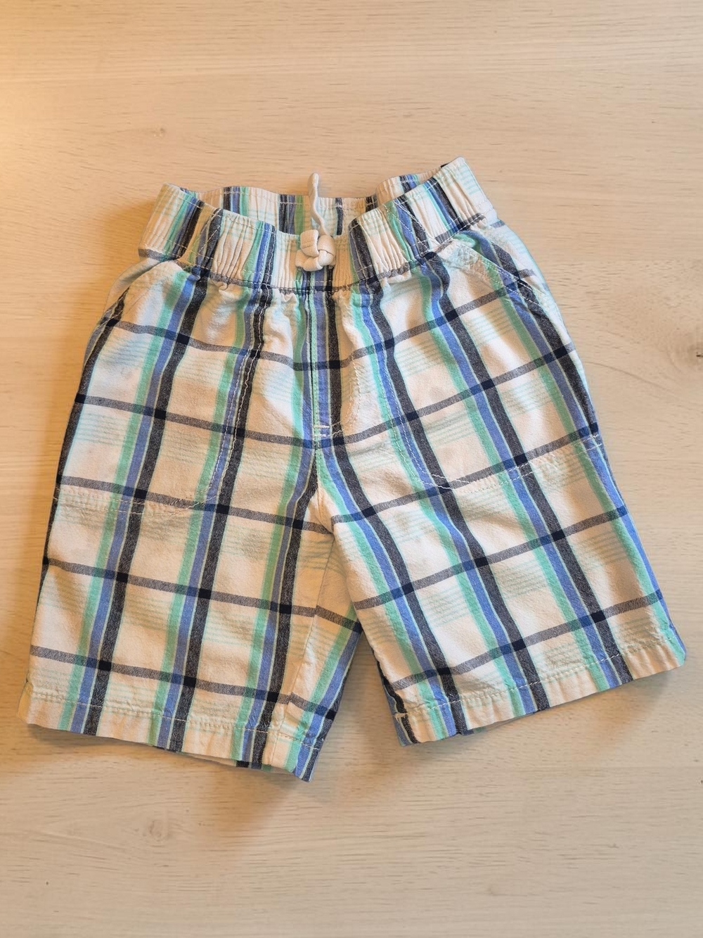 jumping beans Plaid Drawstring Shorts - Blue & Green